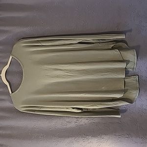 Aerie Just Add Leggings Back Tie Long Sleeve Shirt, Large/Green